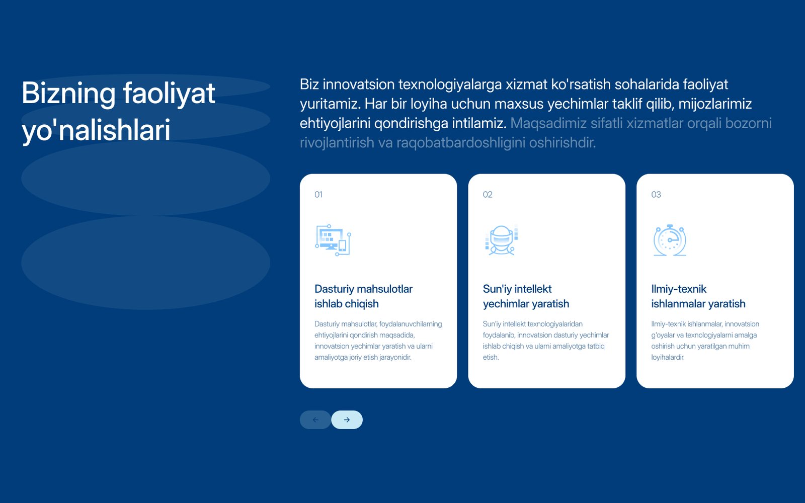 Activity directions — software, AI solutions and R&D